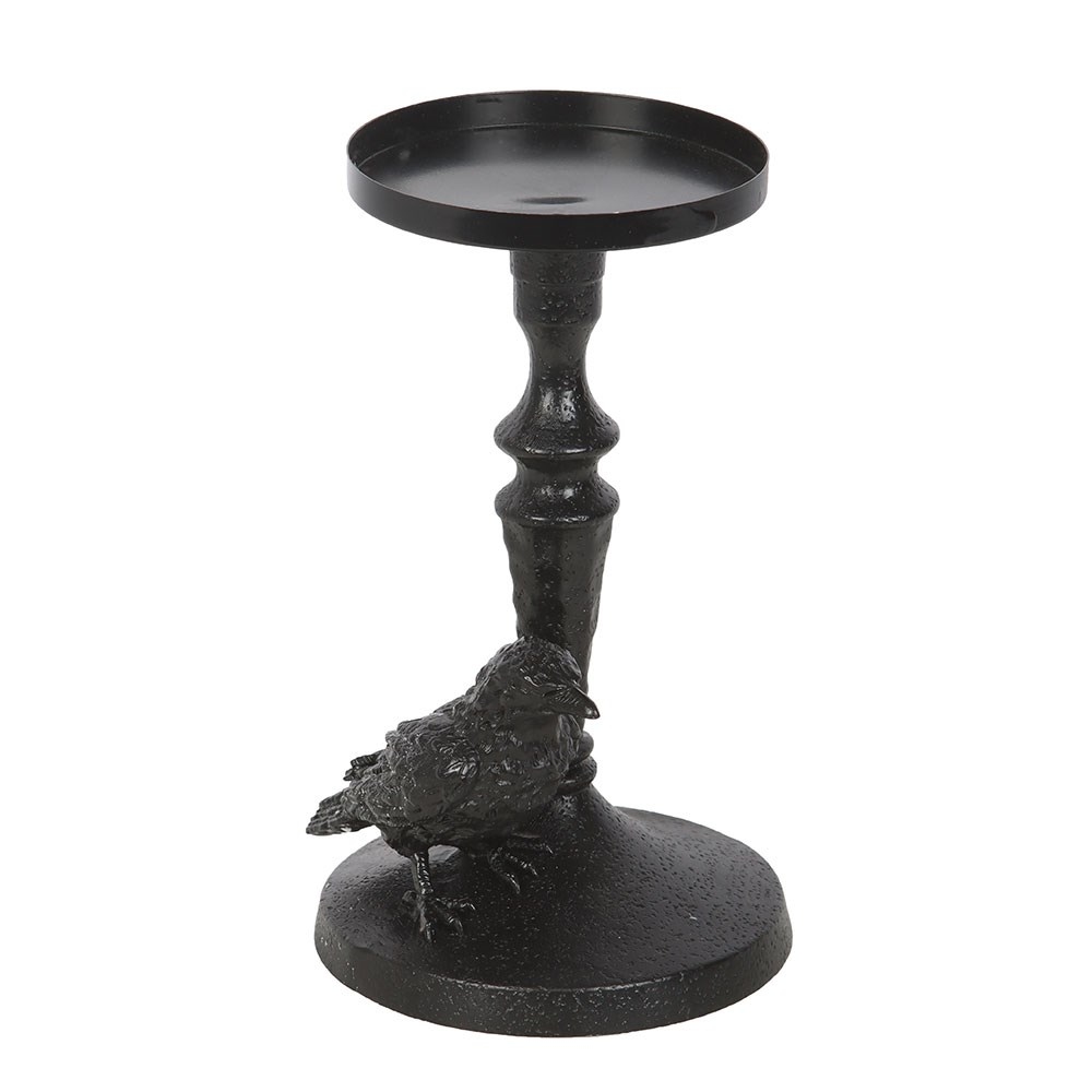 Something Different - Mystic Raven Pillar Candle holder - Black